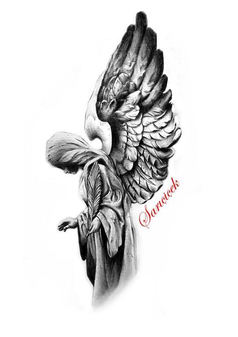 Chest Tattoo Birds, Guardian Angel Tattoo Designs, Tattoo Birds, Arm Tattoos For Guys Forearm, Ancient Art Tattoo, Stencils Art, Tattoo Japanese Style, Side Neck Tattoo, Tattoo Lettering Design