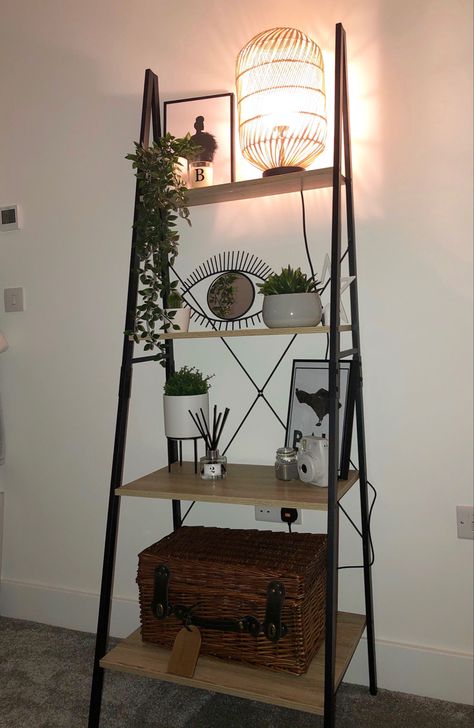 Entryway Ladder Shelf, Wooden Ladder Bookshelf, Ways To Decorate Ladder Shelf, Latter Shelves, Ladder Style Shelf, Ladder Shelf With Plants, Boho Ladder Shelf, Industrial Ladder Shelf, Decor Ladder Living Room