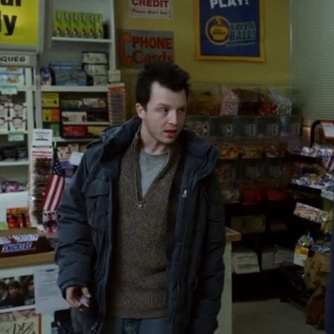 S1E09 Mickey Milkovich Outfit, Shameless Outfits, Mickey Milkovich, Noel Fisher, Grey Shirt, Sweater Black, Black Jacket, Grey Sweater, Black Sweaters