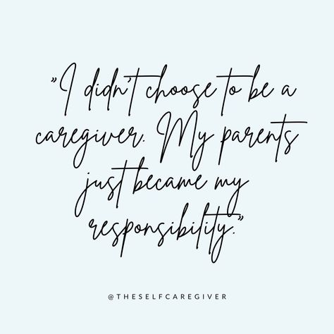 "I didn't choose to be a caregiver. My parents just became my responsibility." While this may be true for you, it doesn't have to keep you from making your own choices in caregiving now. I used to think that caregiving was something that just happened to me. After all, I was 8 when my mom got sick. 🥺 🫶🏼But the truth is that while we may not have chosen caregiving, we can choose it now. Once you see caregiving as a choice, you can change how you provide care to your parents. ❤️ You can... Provider Quotes, My Responsibility, Child Care, My Parents, Caregiver, My Mom, The Truth, Self Care, No Response