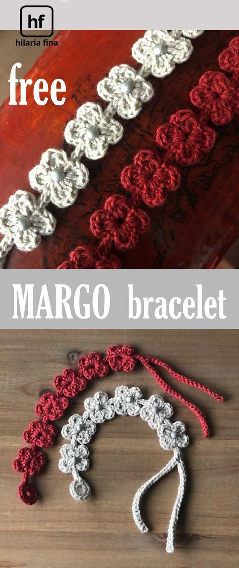 Margo Crochet Pattern Crochet Elastic Bracelet, Crochet Using Embroidery Thread, I Cord Bracelet, Crochet Easy Bracelet, Crochet Lace Bracelet, Crochet Thread Bracelet, Easy Crochet Bracelet Pattern Free, Crochet Pattern Bracelet, Thread Crochet Projects