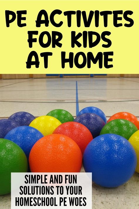 Are you looking for PE activities for kids to enjoy at home? This collection of at home PE ideas for kids is perfect for anybody who is looking for homeschool PE solutions. We've got solutions for setting up a homeschool gym, 100 physical activity ideas for kids, pe courses for kids, and so much more! Gym Class Ideas, Activity Ideas For Kids, Activities For Kids At Home, Activities To Do At Home, Pe Activities, Kids Activities At Home, Pe Ideas, Homeschool Routine, Kids Homework