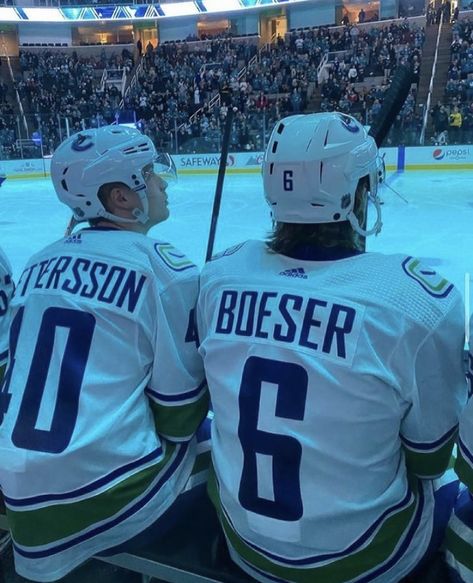 Brock Boeser And Elias Pettersson, Vancouver Canucks Aesthetic, Canucks Aesthetic, Quinn Core, Brock Boeser, Puck Bunny, Hockey Memes, Hot Hockey Players, Hockey Stuff