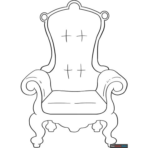 Free Throne Coloring Page for Kids Throne Drawing, Bible Drawings, Coloring Pictures For Kids, King On Throne, Easy Drawing Guides, Blending Colored Pencils, Chair Drawing, Bible Drawing, Free Printable Coloring Sheets