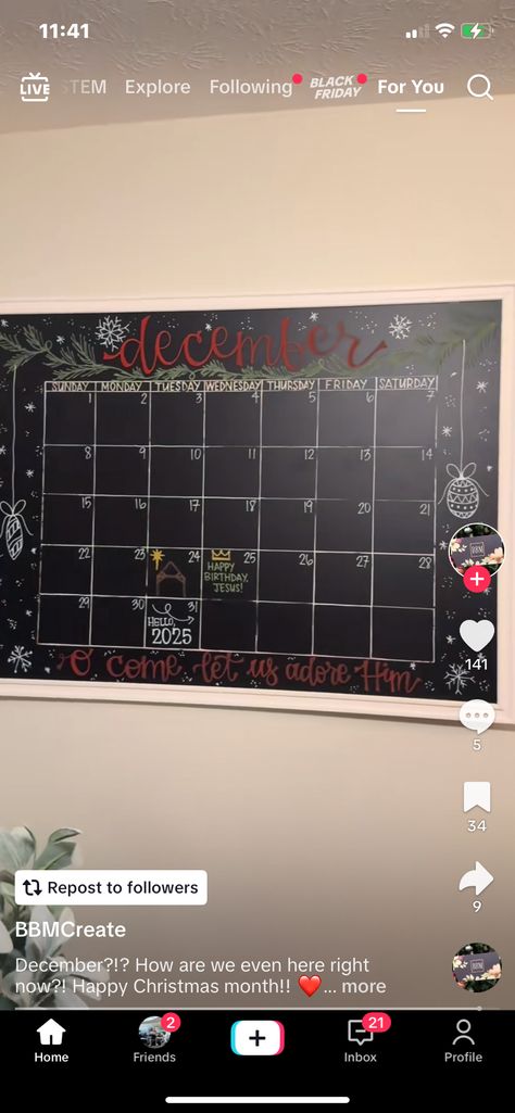 January Chalkboard Calendar, December Chalkboard Calendar, December Chalkboard Ideas, Cute Chalkboard Ideas, Chalk Calendar Ideas, Chalkboard Calendar Ideas, Fridge Calendar, Chalkboard Calendar, Whiteboard Calendar