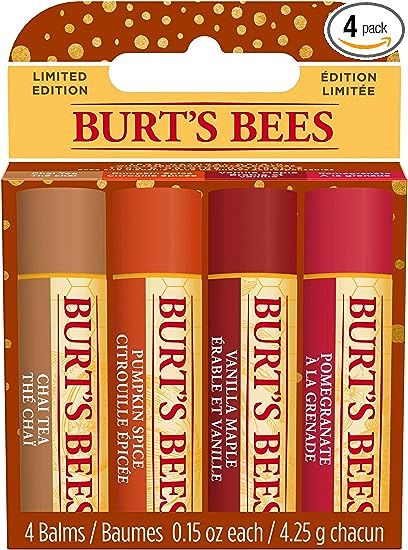 Burt's Bees Pomegranate, Lip Balm Ingredients, Burts Bees Lip Balm, Fall Lips, Burts Bees Lip, Lip Balm Gift, Beeswax Lip Balm, Soften Lips, Lip Balm Set