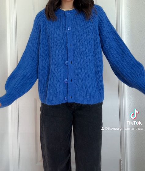 Emile Cardigan curated on LTK Vintage Cardigan Outfit, Emile Cardigan, Blue Cardigan Outfit, Oversized Cardigan Outfit, Cardigan Outfit Aesthetic, Funky Fits, 2024 Fits, Uni Fits, 2020 Outfits