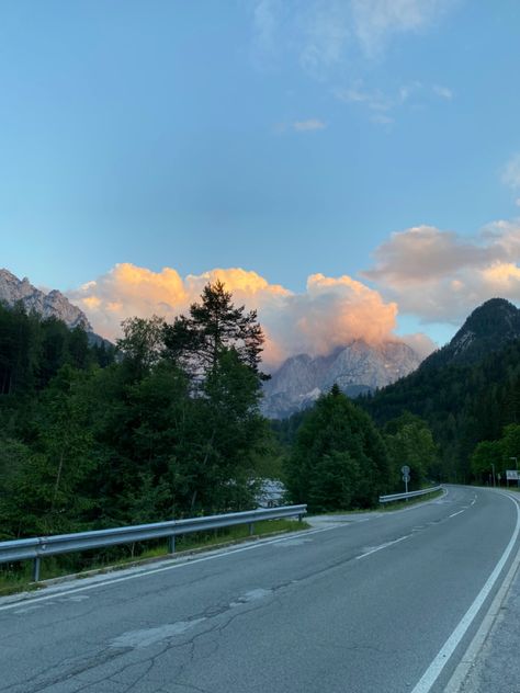 Travel | sunset | roadtrip | europe | slovenia | sun | road | holiday | summer | aesthetic Slovenia Aesthetic, Balkan Girl, 2023 Vision, Holiday Summer, Gap Year, Summer 24, Future Travel, Ig Stories, Beautiful Sunset