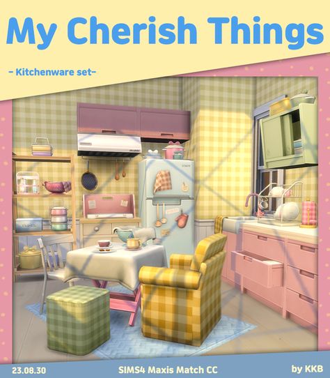 [KKB'sMM]My Cherish Things | Patreon Minimalism Kitchen, Sims 4 Kitchen, Maxis Match Cc, Sims Packs, Kitchenware Set, Sims 4 Expansions, Sims 4 Cc Folder, Casas The Sims 4, Sims Building