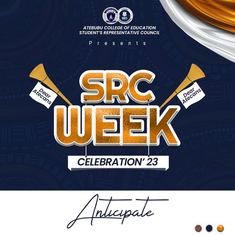 Dear Atecans Atebubu College Of Education SRC Week celebration loading...... Anticipate 🔥🔥🔥 Week Celebration Flyer, Anticipate Flyer Design, Celebration Flyer Design, Event Poster Design Inspiration, Eid Background, Christian Graphics, Calligraphy Artist, Photoshop Tutorial Photo Editing, Birthday Flyer