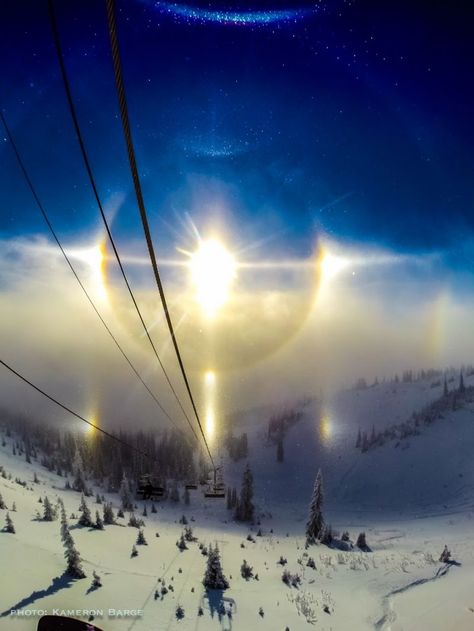 Sky Phenomenon, Sun Dog, Solar Flares, Whitefish Montana, Today Images, Sun Dogs, Diamond Dust, Ski Resorts, Landscape Scenery