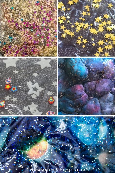 Looking for sensory bags for toddlers and preschoolers? Try one of these outer space sensory bags! They're mess free and so pretty. Sensory Bags For Toddlers, Outer Space Sensory, Space Sensory, Stem Ideas, Sensory Bag, Sensory Therapy, Sensory Bags, Sensory Diet, Sensory Ideas