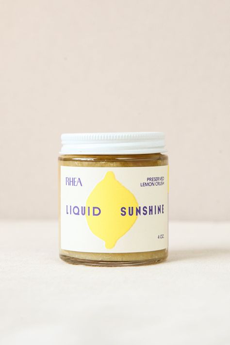 Liquid Sunshine - Preserved Lemon Crush – Earthen Lemon Concentrate, Preserves Packaging, Every Day In Every Way, Jam Packaging, Grilled Chicken Kabobs, Seared Fish, Liquid Sunshine, Preserved Lemon, Packaging Design Trends