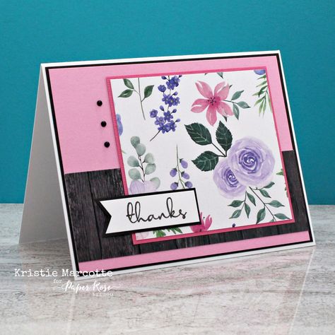 Kristie Marcotte, Designer Paper Cards, Card Sketches Templates, Simple Birthday Cards, Homemade Birthday Cards, Sketch Paper, Birthday Cards For Women, Paper Rose, Stamping Up Cards