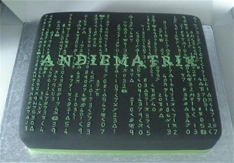 matrix cake - code image Matrix Birthday Party, Matrix Cake, Matrix Party, Matrix Theme, Nerd Party, Work Parties, Hungry Hippos, Cakes For Men, Grooms Cake