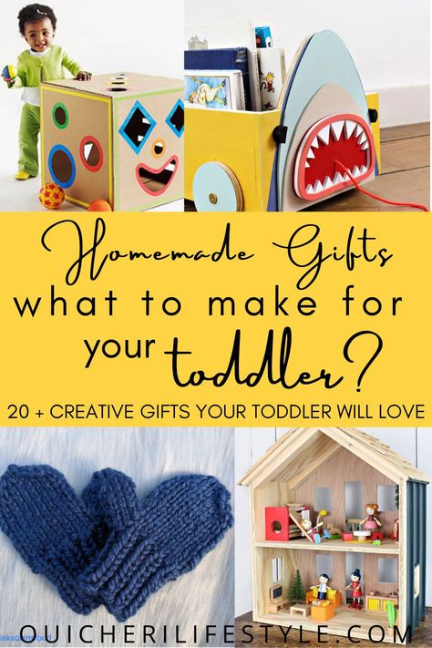 DIY Gift ideas for your toddler. Christmas gift ideas your young kids will love! #homemadechristmasgifts #diygifts #homemadegifts #kids #toddlers #holidays Toddler Keepsake Gifts, Diy Gifts For Holidays, Christmas Craft Toddler Gift, Diy Gifts For Classmates, Diy Christmas Gifts For Children, Gift Ideas For Daycare Kids, Diy Christmas Gift From Toddler, Homemade Toddler Gifts, Diy Christmas Gifts From Kids To Parents