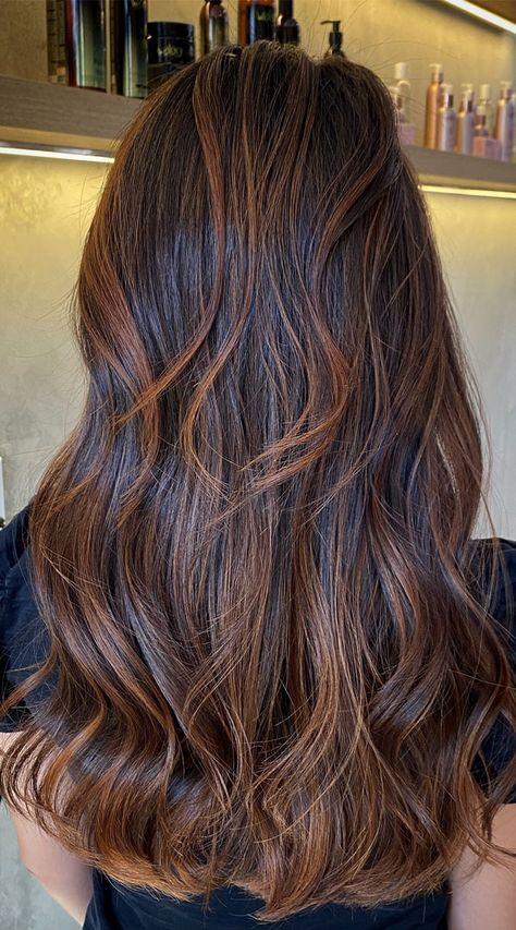 Chocolate Cinnamon Swirl, fall hair color idea, Autumn-Inspired Hair Shades Balayage Brunette To Blonde, Warm Blonde Highlights, Hair Color Idea, Chocolate Brown Hair Color, Chocolate Brown Hair, Gorgeous Hair Color, Autumn Inspired, Cinnamon Swirl, Chocolate Cinnamon