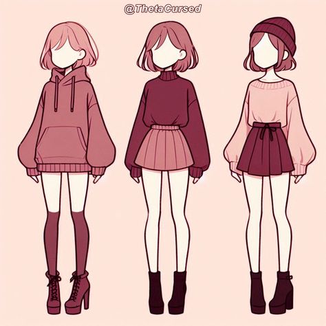 Off Shoulder Sweater Drawing Reference, Outfits For Characters Character Design, Character Outfits Drawing, Outfits For Characters, Shading Clothes, Oc Digital Art, Orange Clothes, Outfit Ideas For Winter, Female Oc