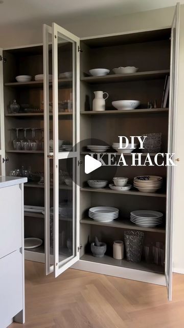 DIY - IKEA Hack on Instagram: "@christinedelmar shared her IKEA Hack using the Billy Oxberg bookcases from IKEA, that she purchased for a great price on the marketplace. After assembling the bookcases, she decided to paint the exterior and interior using different colors, noting that removing the doors simplifies the process. She emphasized the importance of sanding before applying a universal primer for better paint adherence. The exterior was painted with Jotun’s Coconut, and Rustic Brown was used inside. To create a built-in look, she added an MDF plate as a ‘baseboard,’ painting it before mounting with glue. For more ideas and inspiration, be sure to check out Christine’s page @christinedelmar . . . #ikeahack #ikea#ikeahome #ikeaideas #ikealover #interiordesign #diy #HomeDecor #diy Billy Hack, Ikea Billy Hack, Billy Oxberg, Billy Ikea, Ikea Billy, Billy Bookcase, Diy Ikea Hacks, Neutral Interiors, Ikea Diy