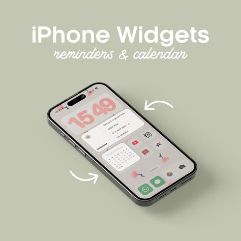 iPhone Widgets: Reminders & Calendar Ios Calendar, Iphone Widgets, Phone Stuff, Digital Planning, Ios, Ipad, Wallpapers, Iphone