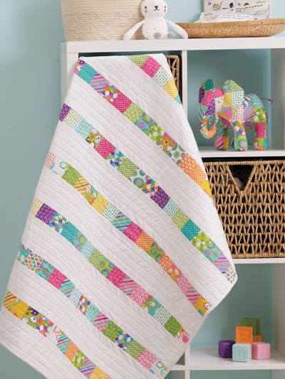 Simple Jelly Roll Quilt Patterns, How To Make A Baby Quilt, Girl Baby Quilts Patterns, Baby Quilt Patterns Easy Girl, 4 Fabric Quilt Pattern, Gender Neutral Baby Quilt Patterns, Easy Jelly Roll Quilts For Beginners, Baby Quilt Patterns Easy Free Simple, Mini Charm Pack Quilt Patterns