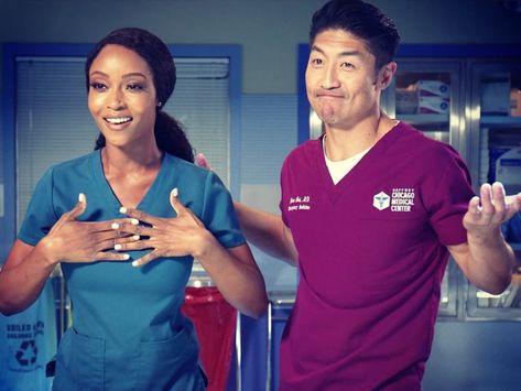 April Chicago Med, Chicago Med April And Ethan, Ethan And April Chicago Med, Chicago Med Ethan, Chicago Med Aesthetic, Tv Duos, Brian Tee, Blasian Couples, Chicago Life