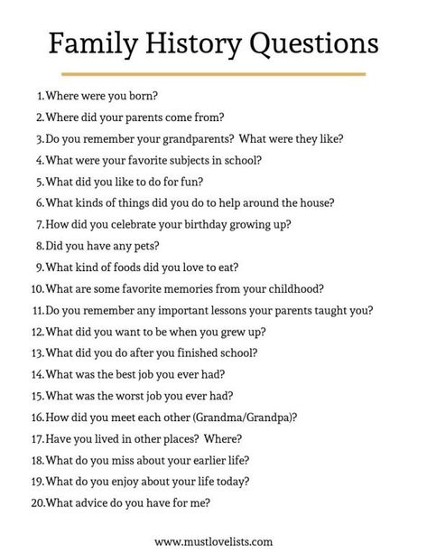 October is Family History Month! Have your kids interview a grandparent or other relative to find out a little more about their family history and build meaningful relationships too! #familyhistorymonth Writing Your Personal History, Family History Scrapbook, Family History Interview Questions, Family History Questions, What Is History, Family Questions, Famous Artists For Kids, Family Journal, Family History Projects