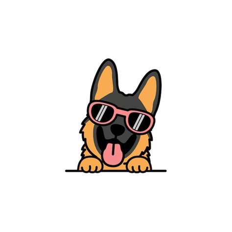 Cute Puppy Cartoon, Sunglasses Cartoon, Paw Cartoon, Perro Shih Tzu, Cute Dog Cartoon, Beagle Art, Dog Drawings, Cute German Shepherd Puppies, Dog Yard