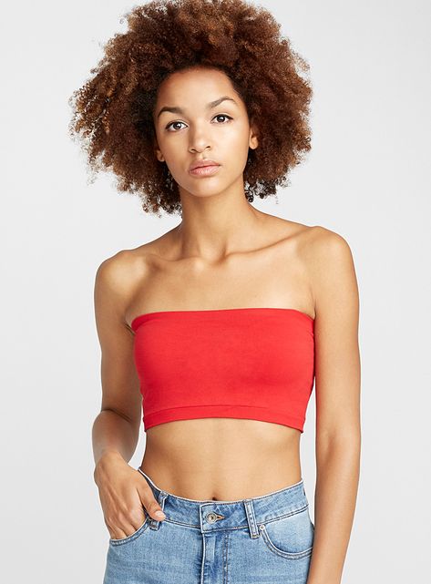 Le haut bandeau | Icône | Magasinez des T-shirts Coupés Courts pour Femme | Simons Music Festival Outfits, Festival Style, Bandeau Top, Festival Outfits, Festival Fashion, Festival Season, Music Festival, Strapless Top, Porter