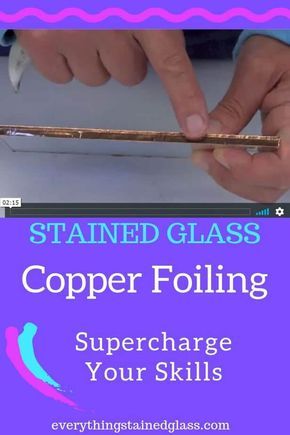 Stained Glass Copper Foiling tips and answers to common questions. Supercharge your copper foil skills for a better finish on your stained glass. #stainedglass #stainedglasscopperfoil #stainedglasstutorials Stained Glass Diy Tutorials, Copper Foiling, Diy Stained Glass Window, Stained Glass Supplies, Stained Glass Patterns Free, Mosaic Stained, Making Stained Glass, Stained Glass Birds, Stained Glass Ornaments