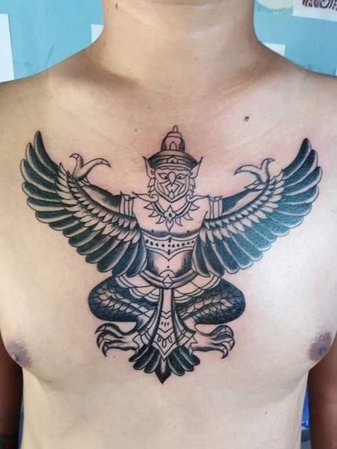 Khmer Tattoo, Black Tattoo Cover Up, Cambodian Art, Feather Tattoo Design, Clever Tattoos, Sak Yant, Irezumi Tattoos, Feather Tattoo, Badass Tattoos