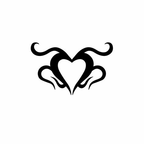 Lust Symbol Tattoo, Succubus Tattoo Stencil, Heart Face Nails, Lust Tattoo Design, 3d Heart Tattoo, Succubus Tattoo Design, Heart Tattoo Stencil, Succubus Tattoos, Tattoo Design Stencil