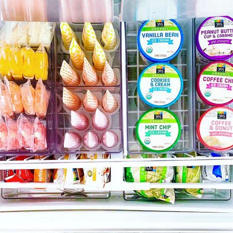 THE HOME EDIT ® on Instagram: “Freezer drawers are easy to organize with our new bins! They’re out May 18th, but if you’re a POP member at @thecontainerstore, you can…” Diy Pantry Organization, Freezer Drawer, Donut Ice Cream, Edit On Instagram, Fridge Drawers, Organic Cookies, Ice Cream Freezer, Freezer Organization, Organic Peanut Butter