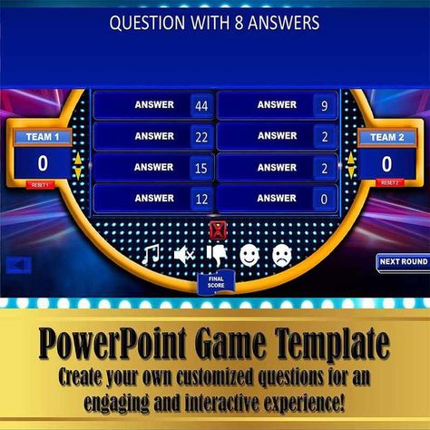 Family Feud Template, Powerpoint Images, Powerpoint Game Templates, Retreat Activities, History Games, Family Feud Game, Visible Learning, Test Games, Powerpoint Free