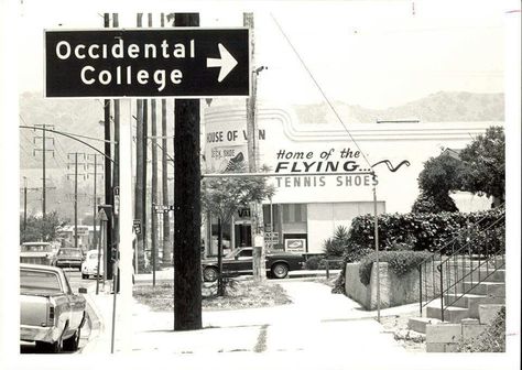 From my hometown,  Eagle Rock, California. Red Vans were the rage for my high school years. :)  Memories! Eagle Rock California, Highland Park Los Angeles, Occidental College, Skateboard Pics, High School Memories, Ca History, London Areas, Eagle Rock, Red Vans