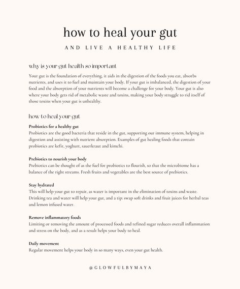 how to heal your gut • a short post on how to heal your gut to become the healthiest version of you #healing #selflove #health #highestvibration #highestself • glowfulbymaya Healing My Gut Health, Gut Healing Herbs, How To Heal Your Gut Naturally, How To Heal Your Gut, Gut Health Aesthetic, Heal My Gut, Heal Gut, Healing The Gut, Healing Your Gut