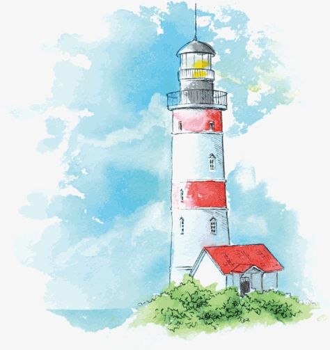 watercolor,Hand Painted,color,Illustration illustration,landscape,sky,Sea,lighthouse,Background material,lighthouse vector Watercolor Lighthouse, Lighthouse Drawing, Lighthouse Painting, Lighthouse Art, Sea Landscape, Seni 2d, Watercolor Paintings For Beginners, Landscape Watercolor, Watercolor Projects