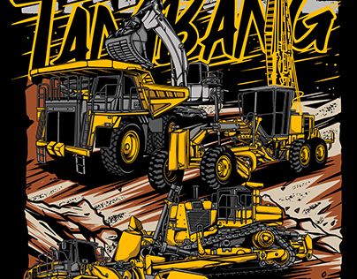 Excavator Tattoo Ideas, Rakel Sablon, Mining Tools, Mining Logo, Iron Worker, Truk Besar, Mining Truck, Cartoon Cars, Vintage Logos