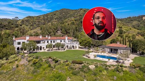 I guess he didn't like it? Drake has listed his Beverly Hills megamansion for $88 million, a little more than a year after he bought the property. Hidden away at the end of a long gated drive, moments from the Beverly Hills Hotel, the property is billed as an “exquisite celebrity compound,” and features even bedrooms, 13 bathrooms, formal living and dining rooms, a gourmet kitchen with a breakfast room, a library, and two family rooms—one of which doubles as a screening room. Screening Room, Beverly Hills Mansion, The Beverly Hills Hotel, Rich Home, Beverly Hills Hotel, Celebrity Homes, Robbie Williams, Gourmet Kitchen, Family Rooms