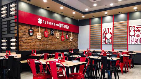 Pizza Place Interior Design, Pizza Hut Interior, Pizza Store Design, Pizza Restaurant Design Interior Ideas, Pizzeria Design Interior, Pizza Restaurant Design Interior, Pizza Interior Design, Pizza Restaurant Design, Pizzeria Interior