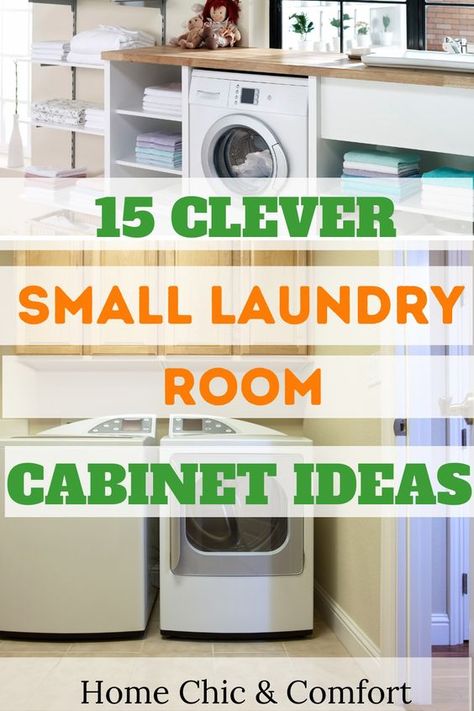 Looking for some small laundry room cabinet hacks? This article highlight some insanely clever ideas you can incorporate into your own small laundry room! #smalllaundrycloset Laundry Room Design Cabinets, Small Laundry Room Cabinet Ideas, Small Laundry Room Storage Ideas, Cabinet Hacks, Laundry Room Cabinet Ideas, Small Laundry Closet, Room Cabinet Ideas, Laundry Closet Makeover, Laundry Room Decor Ideas