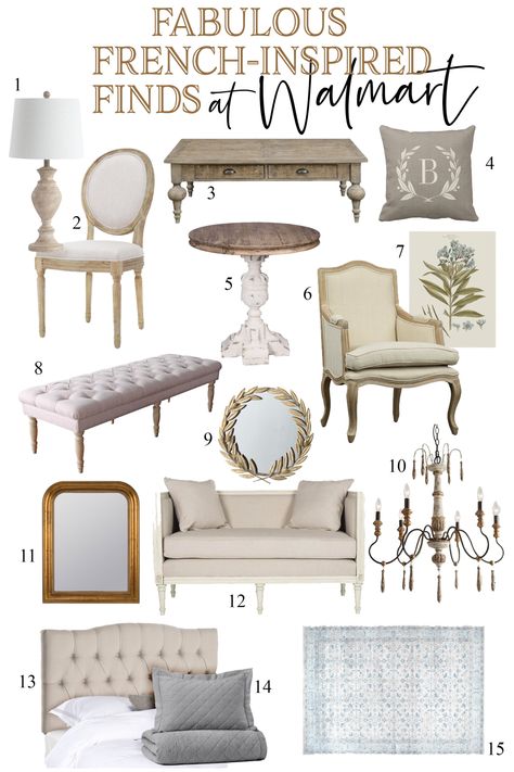 French Inspired Home Finds & Stylish Gift Options at Walmart Modern French Country Living Room, French Country Living Room Decor, French Inspired Home, French Country Living, Modern French Country, French Country Living Room, Inspired Furniture, Home Finds, French Home Decor