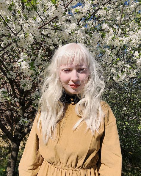 Nastya Zhidkova, Flowers Hairstyle, Albino Girl, Body Reference, Only Girl, Beautiful Family, My Soul, White Hair, Face Claims