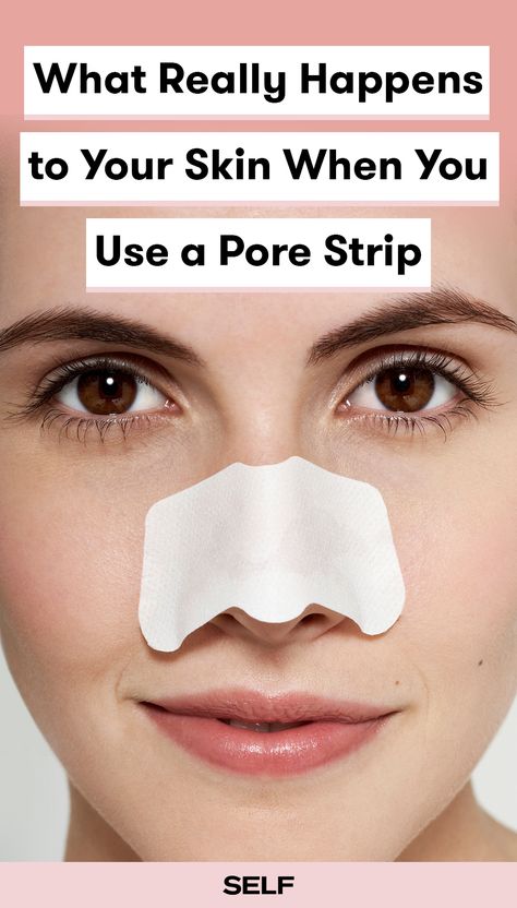 Pore strips can be both satisfying and gross, but do they really get the job done? Before picking the best pore strip, learn what it actually does to your skin and if they're worth using regularly as a part of your skincare regimen. Pore Strips Satisfying, Diy Nose Strips, Nose Pore Strips, Hair Tricks, Nose Pores, Blackhead Mask, Pore Strips, Nose Strips, Clear Pores