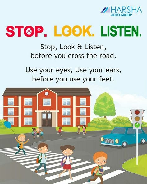 Road Safety for Children.  Teach your kids the basics of Safety on the road. They should learn how to cross the road carefully and safely. #Roadsafety #roadawareness #harshaauto Road Safety Display Boards, Safety On The Road For Kids, Slogan Writing On Road Safety, National Road Safety Week Poster, Road Safety Activity For Kids, Safety At School Posters, Pedestrian Safety Preschool Activities, Slogan For Road Safety, Safety Road Poster