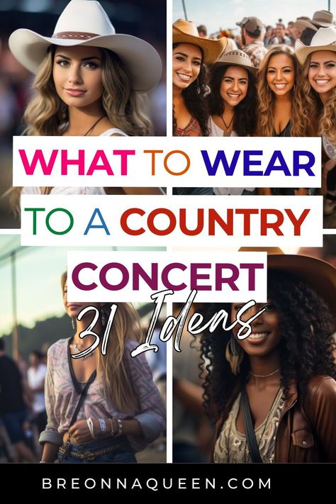 "Dive into the world of country concert fashion with these 31 amazing outfit ideas for women. Make your next concert experience unforgettable! #CountryConcertDressCode #Fashionista" What To Wear To Lainey Wilson Concert, Women’s Rodeo Outfit Ideas, Country And Western Outfits, Zac Bryan Concert Outfit, Country Dancing Outfit Night Out, Outfit For Country Concert, What To Wear To A Country Concert, Country Concert Outfit Ideas Fall, Kenny Chesney Concert Outfit