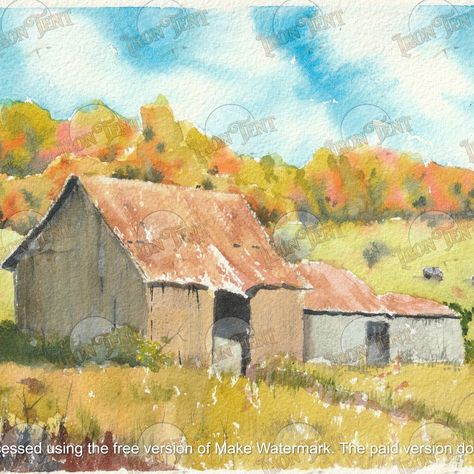 Step into the serene countryside with our original watercolor painting, “Rustic Barn Retreat.” This artwork beautifully captures the timeless charm of a rustic barn nestled in a peaceful pasture, with a lush wooded area in the background. 🌟 Details: Medium: Watercolor on 140# Arches cold-pressed paper Subject: A rustic barn with a surrounding pasture and wooded backdrop Style: Realistic with a touch of rustic charm Why You’ll Love It: 🌾 Countryside Charm: The rustic barn and its tranquil su... Barn Watercolor Painting, Watercolor Barns, Wooded Area, Textured Watercolor, Palm Beach Gardens, Watercolor Artists, Beach Gardens, Rural Landscape, Watercolour Tutorials