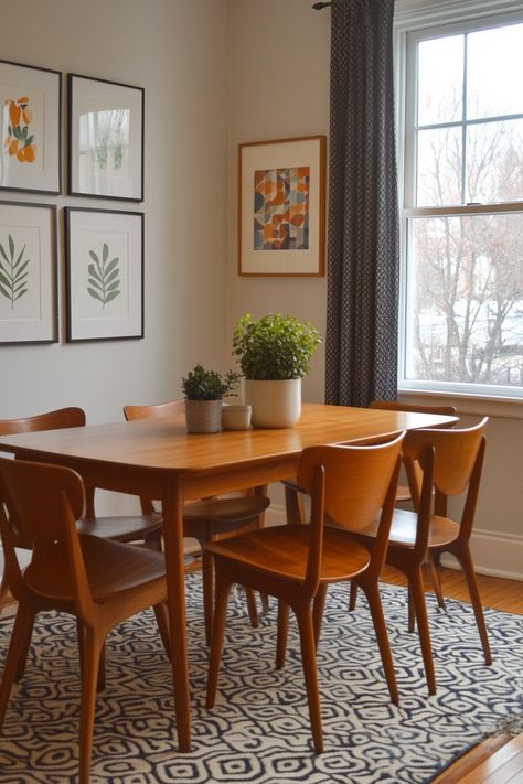 Make Best Use of a Mid Century Modern Dining Room – Elegant Inspo Mid Century Dining Room Chandelier, Mid Century Modern Dinner Table, Dining Room Lighting Over Table Modern, Dining Room Lighting Over Table, Dining Room Elegant, Dinner Table Chairs, Mcm Dining Room, Modern Dinner Table, Midcentury Dining Room