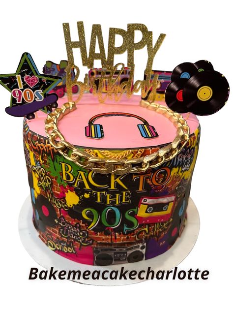 Freaknik Birthday Cake, Freaknik Cake, 90s Cake Design, 90s Theme Birthday Cake For Women, 90s Birthday Party Theme For Adults Cake, Back To The 90s Birthday Cake, 90s Theme Cake Ideas, 90s Theme Birthday Cake, 90s Hip Hop Cake Ideas