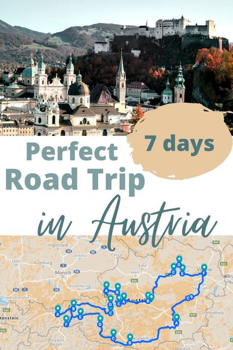 Austria Road Trip Map, Vienna Austria Hidden Gems, Austria Road Trip, Road Trip On A Budget, Austria Winter, Road Trip Aesthetic, Austria Travel Guide, Austria Map, Oktoberfest Germany